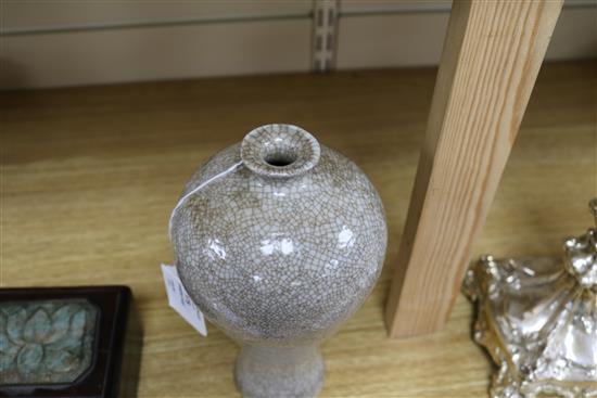 A 19th century Chinese crackleglaze vase height 22.5cm